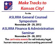 Make Tracks to Kansas City! ASLRRA General Counsel Symposium, click here to learn more.